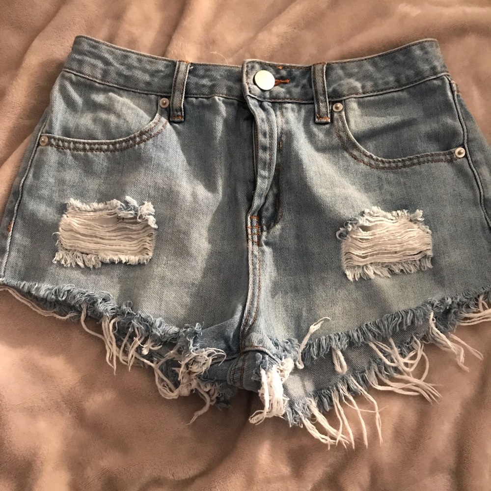 Mid rise jean shorts
